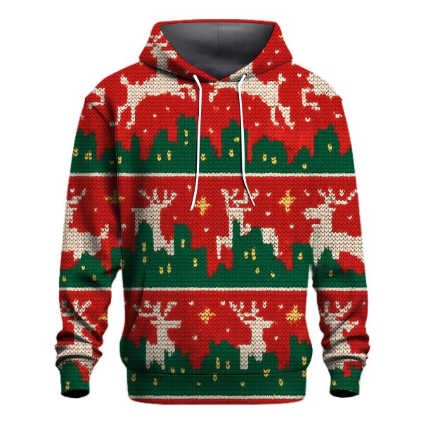 Tinsel Reindeer Skyline Bands Design printed hoodies