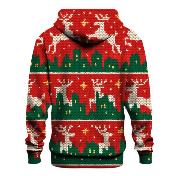 Tinsel Reindeer Skyline Bands Design printed hoodies
