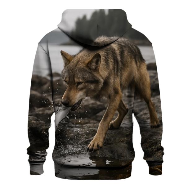 Coastal Wolf Fishing At Low Tide custom hoodies