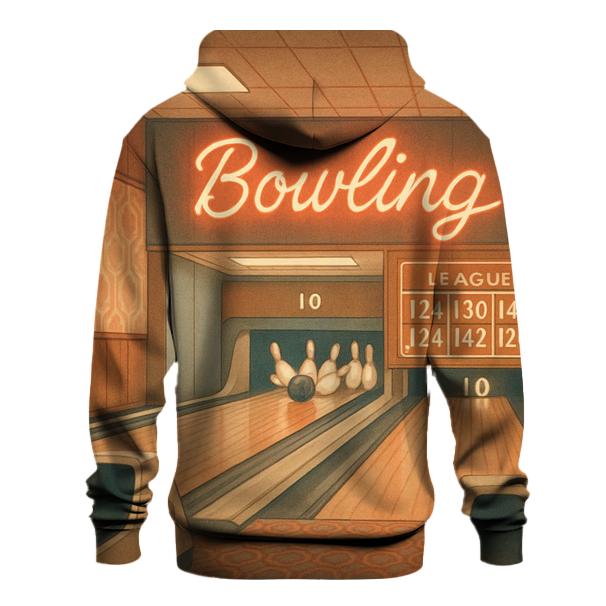 Retro Bowling Alley League Night printed hoodies