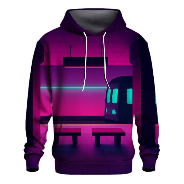Vaporwave Metro Platform zip-up hoodies