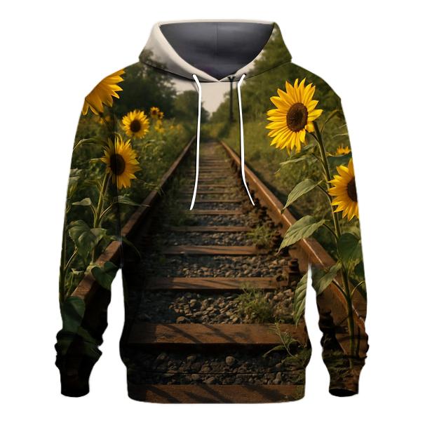 Wild Sunflowers Along Forgotten Rail Tracks hoodies fashion
