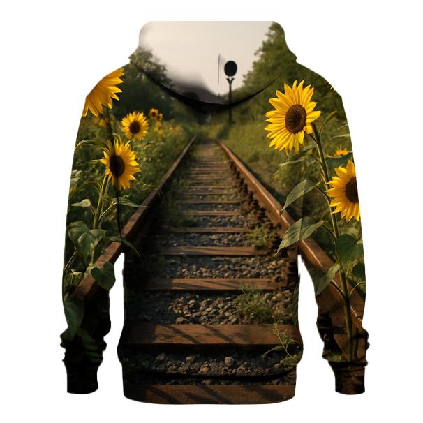 Wild Sunflowers Along Forgotten Rail Tracks hoodies fashion
