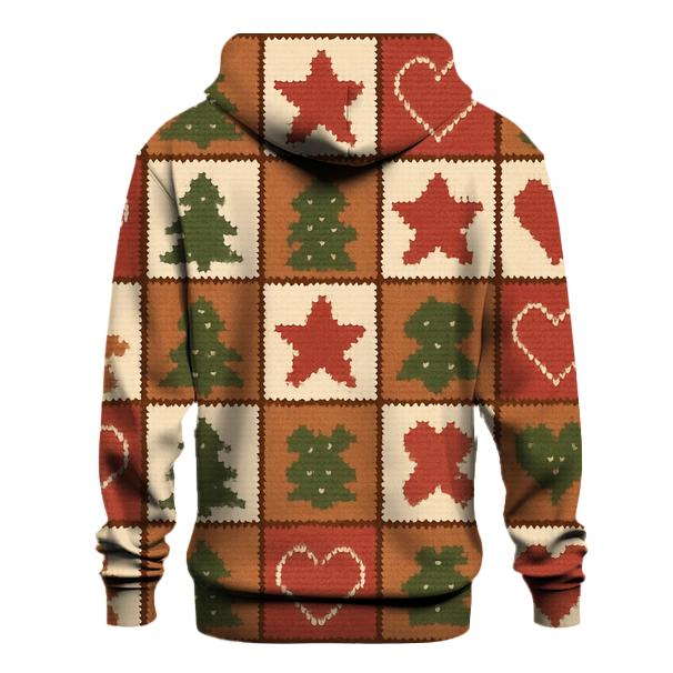 Gingerbread Quilt Windowpane Design zip-up hoodies