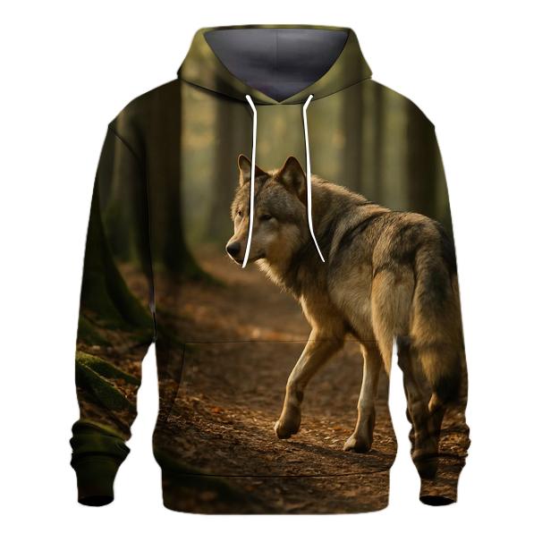 Eurasian Wolf On Ancient Forest Path hoodie styles
