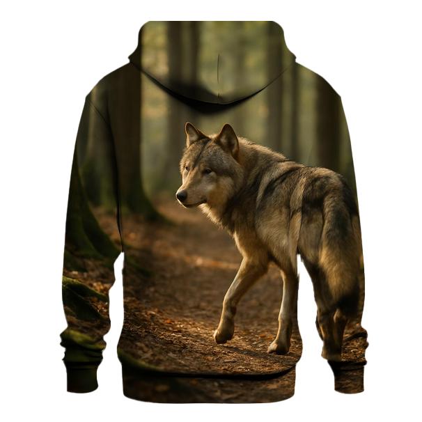 Eurasian Wolf On Ancient Forest Path hoodie styles