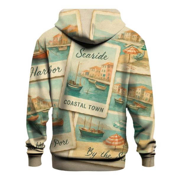 Old Harbor Seaside Postcard Montage hoodies fashion