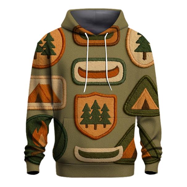 Faded Summer Camp Badges heavyweight hoodies