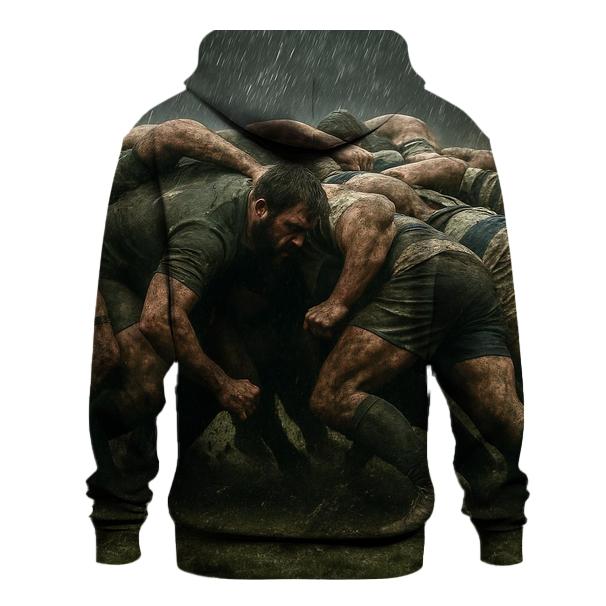 Rain Soaked Rugby Scrum hoodie styles
