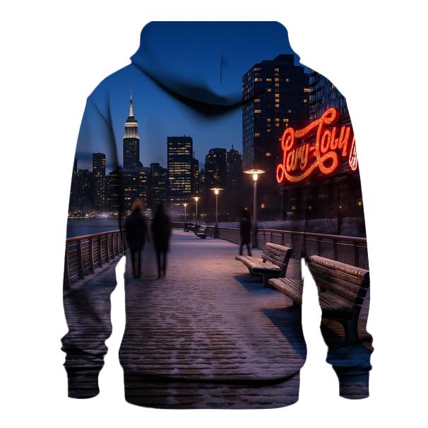 Winter Evening From Gantry Plaza State Park lightweight hoodies
