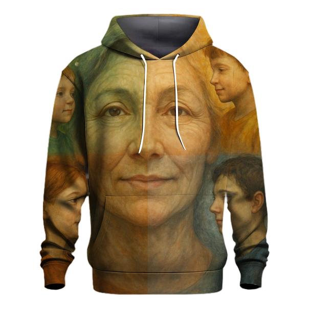 The Seasons Written On Her Face embroidered hoodies