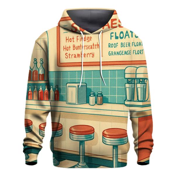 Retro Soda Fountain Counter Menu custom hoodies