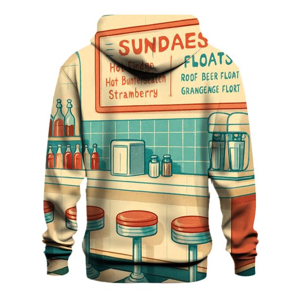 Retro Soda Fountain Counter Menu custom hoodies