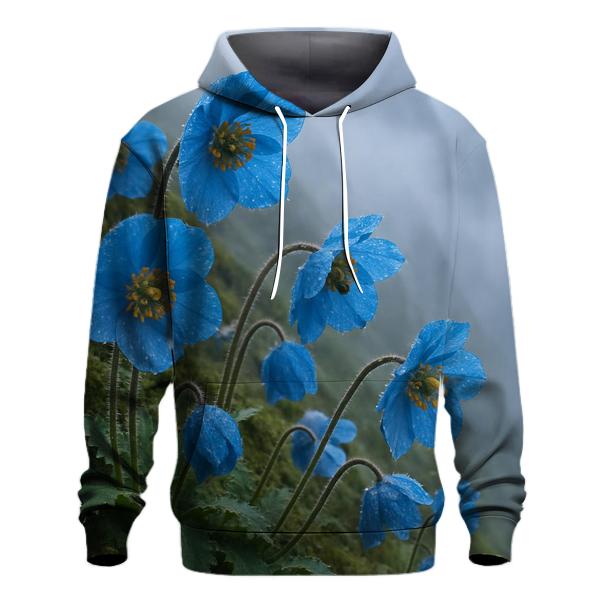Blue Poppies In A Himalayan Mist designer hoodies