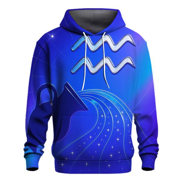 Aquarius Holographic Star Streams lightweight hoodies