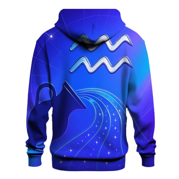 Aquarius Holographic Star Streams lightweight hoodies