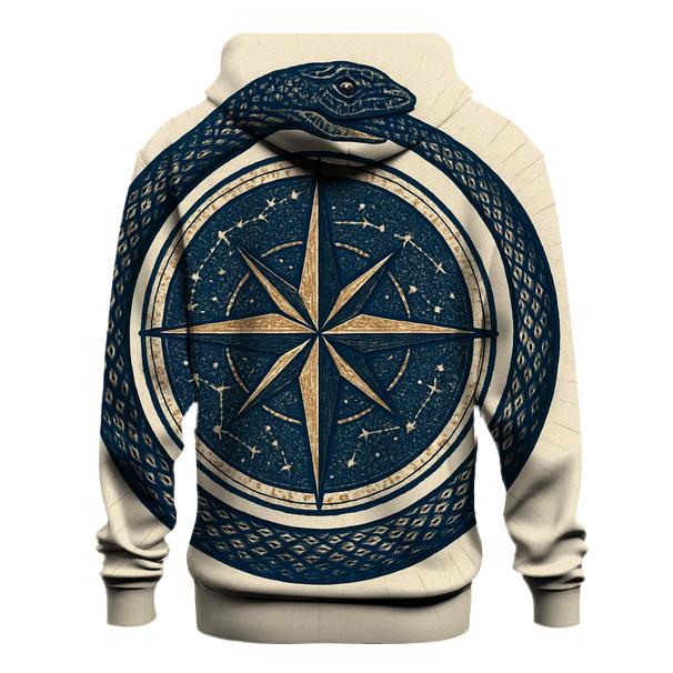 Celestial Compass Ouroboros zip-up hoodies