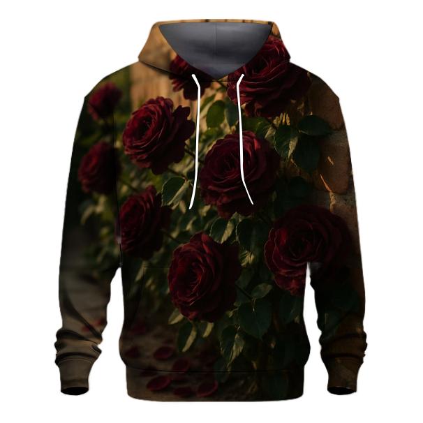 Heirloom Roses On A Weathered Brick Wall graphic hoodies