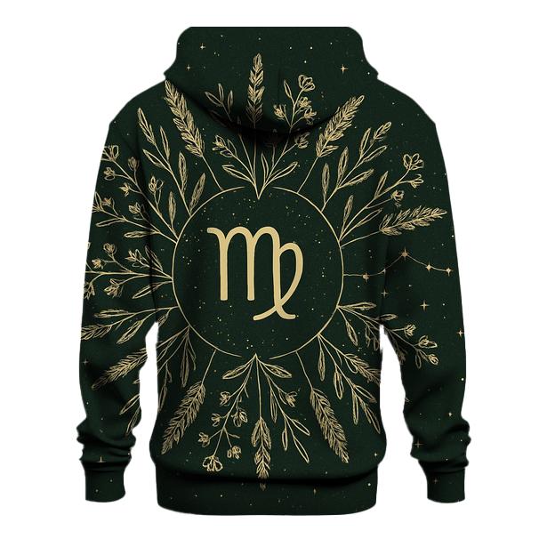 Virgo Starlit Herbal Mandala embroidered hoodies