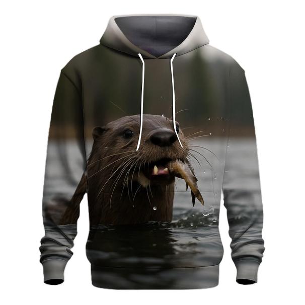 Silent Channel Fishing Otter printed hoodies