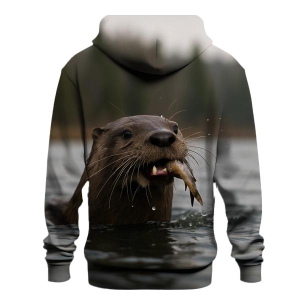 Silent Channel Fishing Otter printed hoodies