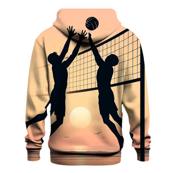 Sunrise Beach Volleyball Silhouettes embroidered hoodies