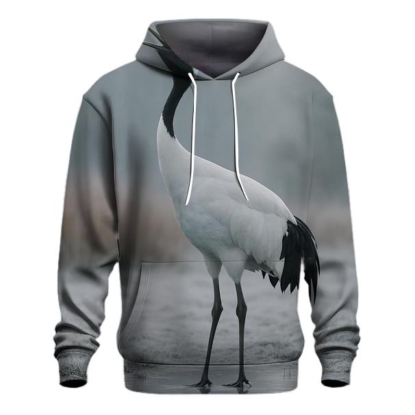 Mist Line Red Crowned Crane heavyweight hoodies