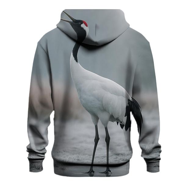 Mist Line Red Crowned Crane heavyweight hoodies