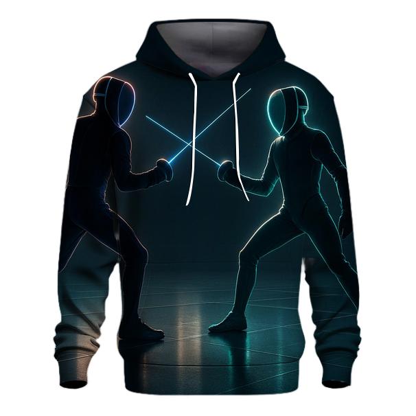 Futuristic Fencing Duel lightweight hoodies