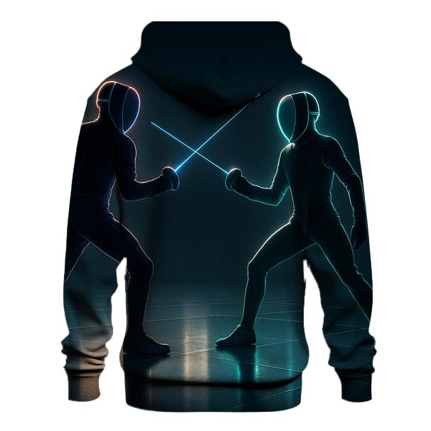 Futuristic Fencing Duel lightweight hoodies
