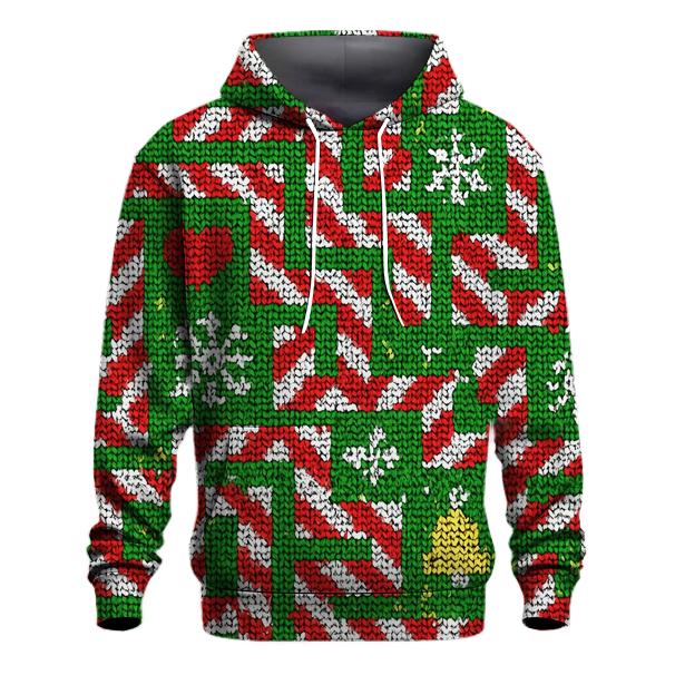 Candy Cane Maze Pathway Design graphic hoodies
