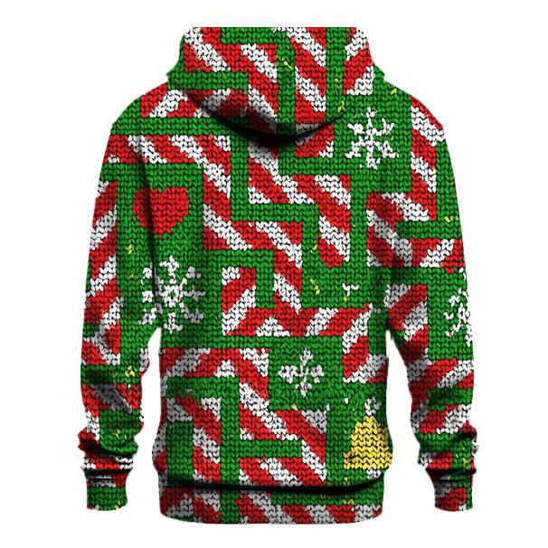 Candy Cane Maze Pathway Design graphic hoodies