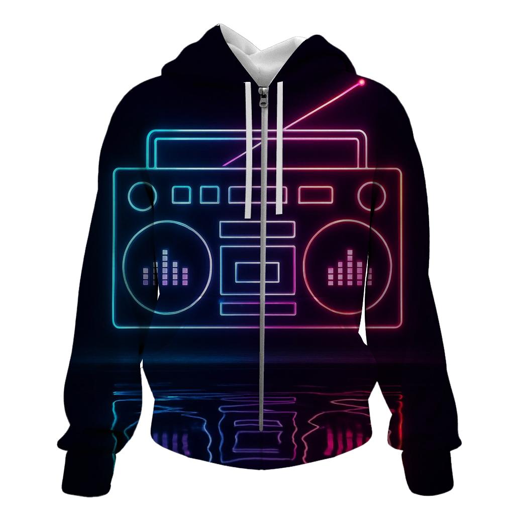 Neon Boombox Mirage custom hoodies