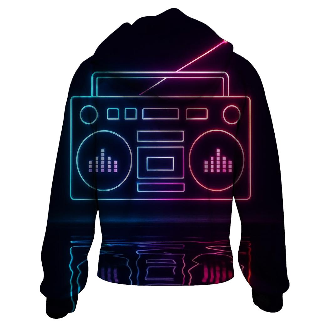 Neon Boombox Mirage custom hoodies