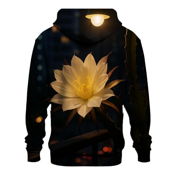 Night Blooming Cereus On Concrete Balcony graphic hoodies
