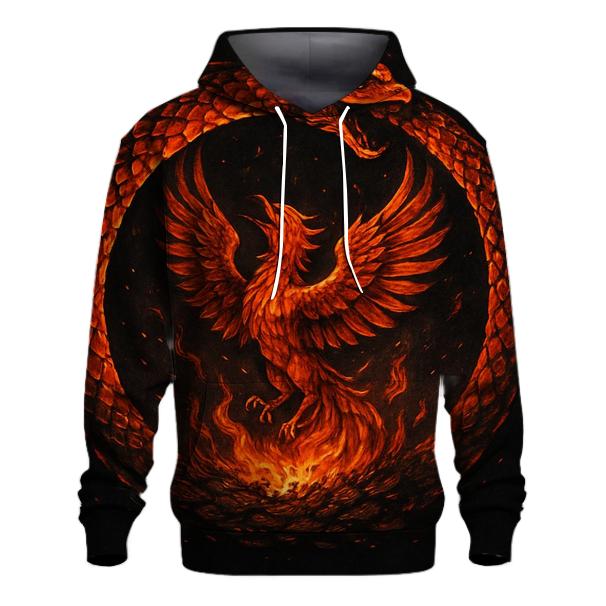 Phoenix Ash Ouroboros Cycle printed hoodies