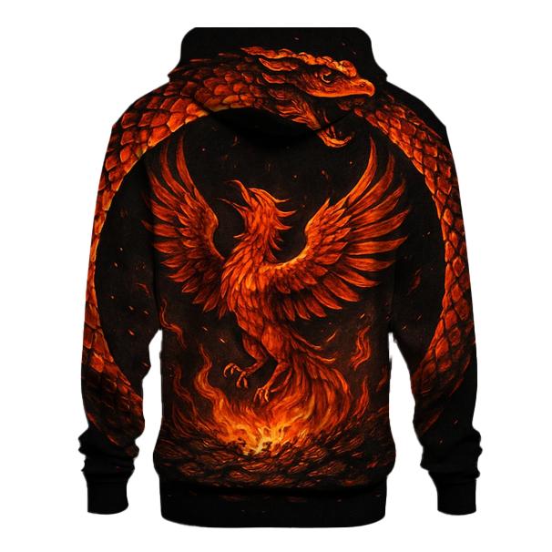Phoenix Ash Ouroboros Cycle printed hoodies
