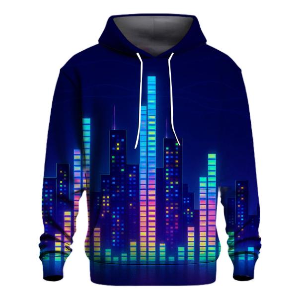 Neon Frequency Skyline hoodies fashion