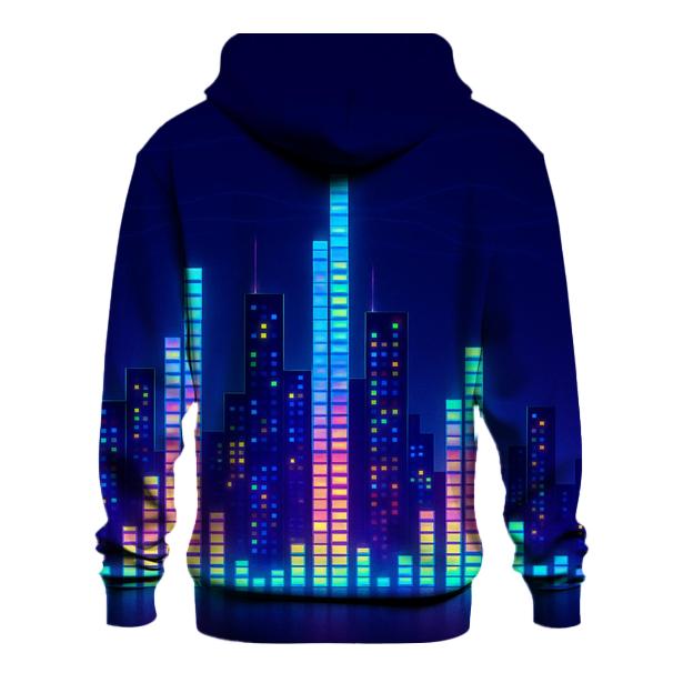Neon Frequency Skyline hoodies fashion