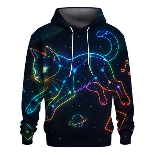 Neon Cat Constellation Shuffle lightweight hoodies