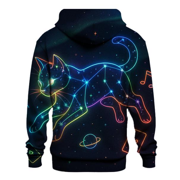 Neon Cat Constellation Shuffle lightweight hoodies