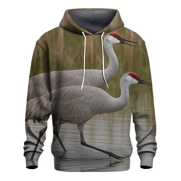 High Step Sandhill Crane Pair pullover hoodies