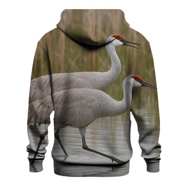 High Step Sandhill Crane Pair pullover hoodies