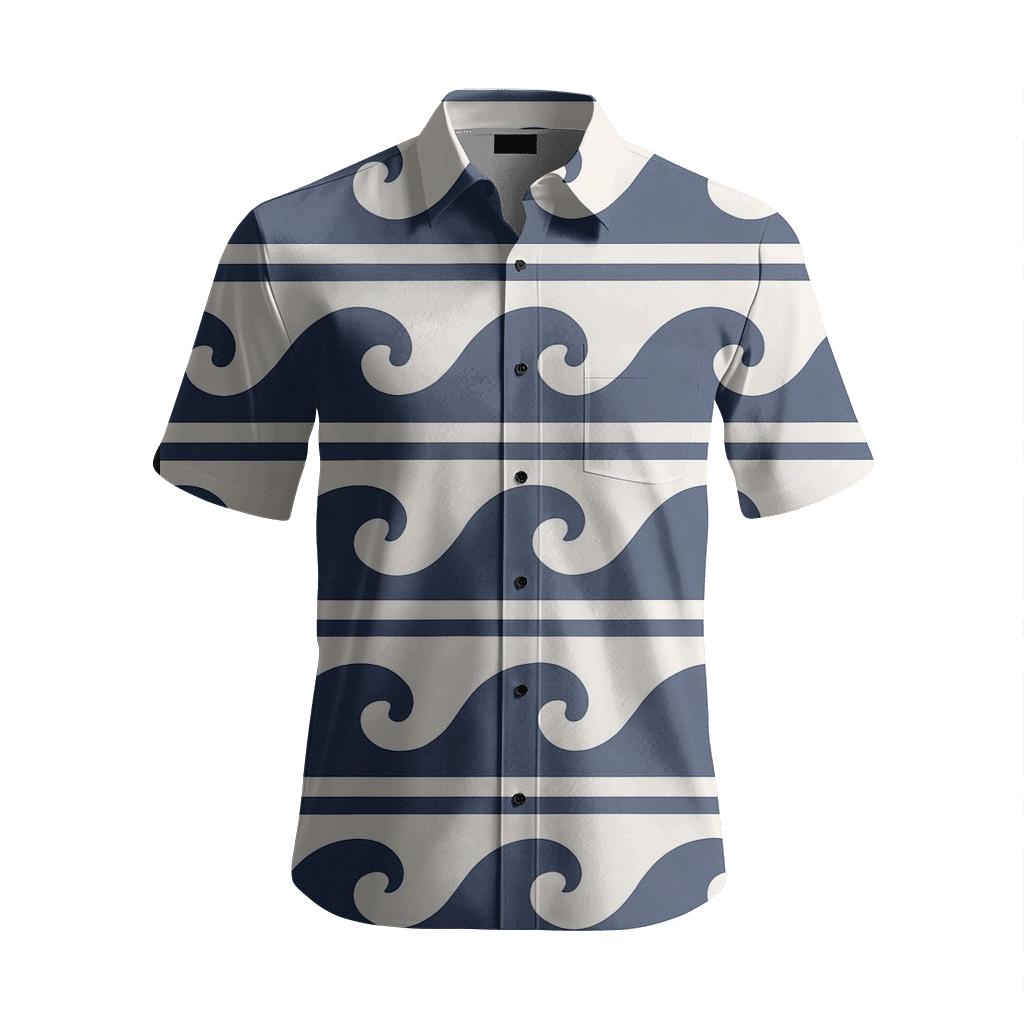 Indigo Tidewave Stripe personalized embroidery shirts