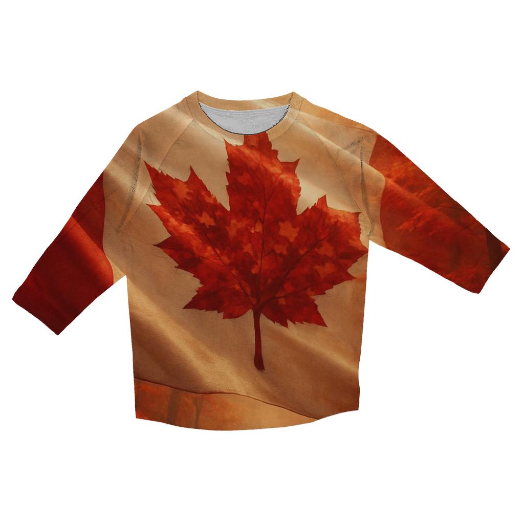 Canadian Maple Forest Fabric Flag Breeze designer 3/4 sleeve blouses