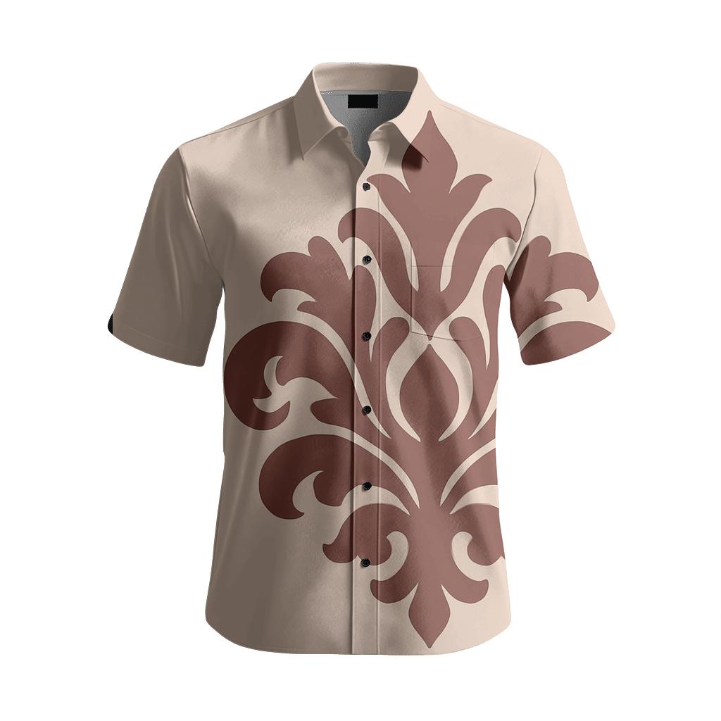 Rosewood Damask Silhouette Panel designer stitched shirts