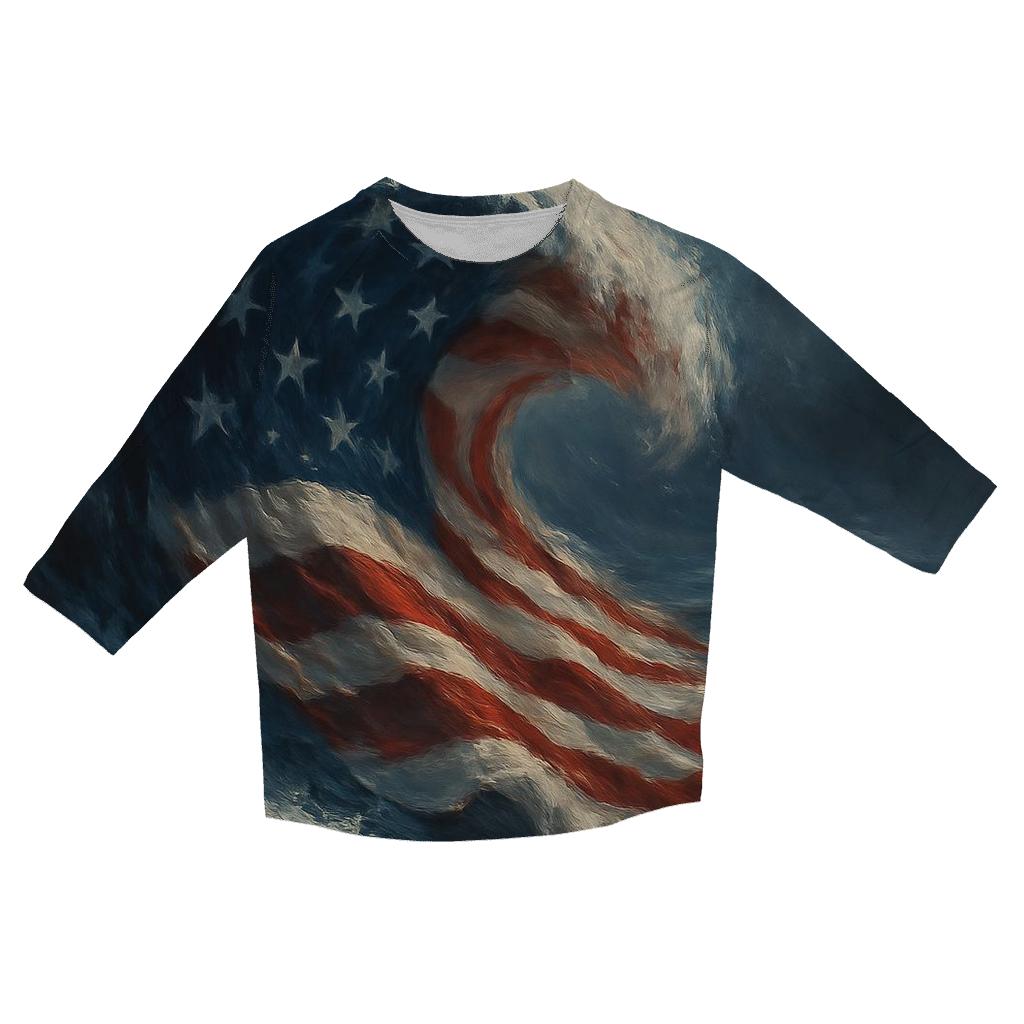 Ocean Tides Of Freedom custom 3/4 sleeve shirts