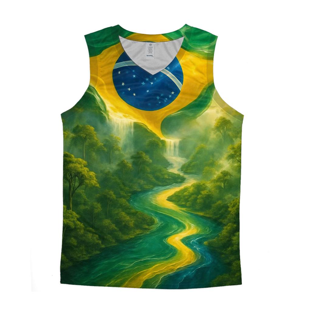 Brazilian Rainforest Flag River Dream custom tank tops