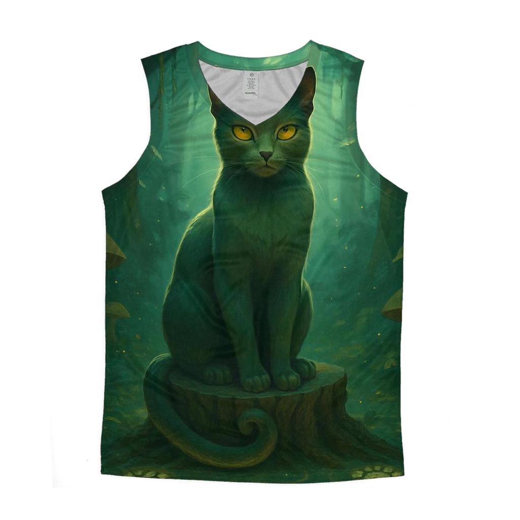 Forest Aura Guardian Cat casual summer tank tops