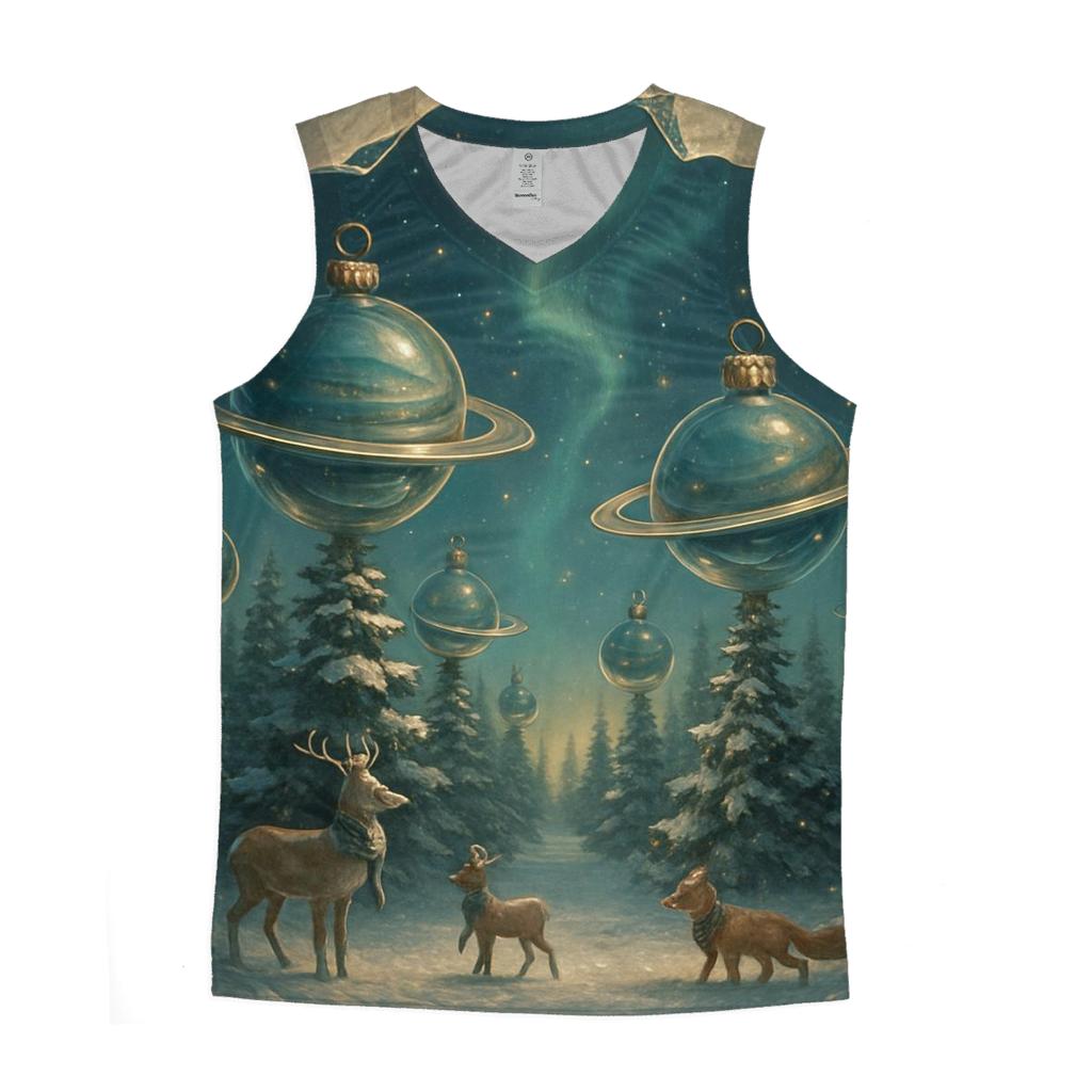 Saturn Ornament Snow Globe Forest personalized athletic tanks